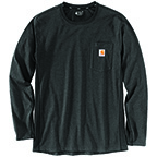 CARHARTT FORCE LONG-SLEEVE POCKET T-SHIRT- CARBON HEATHER