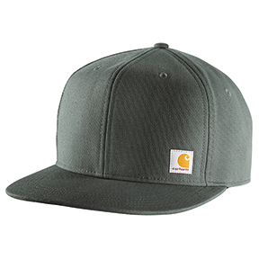 CARHARTT FIRM DUCK FLAT BRIM CAP- GRAVEL