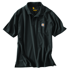 CARHARTT SHORT-SLEEVE POCKET POLO- BLACK