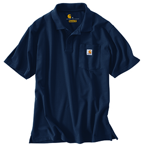 CARHARTT SHORT-SLEEVE POCKET POLO- NAVY