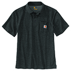 CARHARTT SHORT-SLEEVE POCKET POLO- CARBON HEATHER