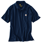 CARHARTT SHORT-SLEEVE POCKET POLO- NAVY