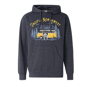 NORTHWEST VIBES SASQUATCH BUS HOODIE NAVY