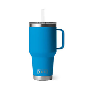 Yeti Rambler 35oz Straw Mug with Straw Lid Big Wave Blue
