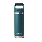 Yeti Rambler 18 Oz Water Bottle with Straw Cap Agave Teal