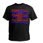 USA 1 Hi-Vis Safety Stripe Tee - Neon Red/Bright Blue/Black Reflective/Black