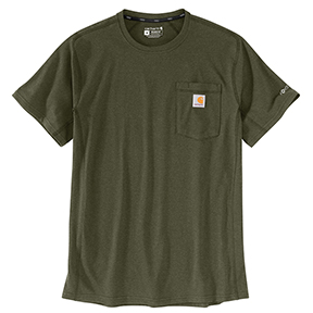 CARHARTT FORCE RELAXED FIT SHORT SLEEVE POCKET T-SHIRT- BASIL HEATHER