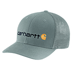 CARHARTT RUGGED FLEX FITTED CANVAS MESH-BACK LOGO GRAPHIC CAP- ASPHALT