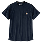 CARHARTT FORCE RELAXED FIT SHORT SLEEVE POCKET T-SHIRT- NAVY