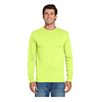 JERZEES DRI-POWER 50/50 COTTON/POLY LONG SLEEVE T-SHIRT- SAFETY GREEN