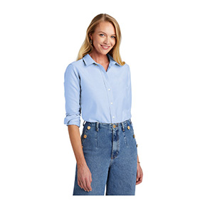 BROOKS BROTHERS WOMEN'S CASUAL OXFORD CLOTH SHIRT- NEWPORT BLUE
