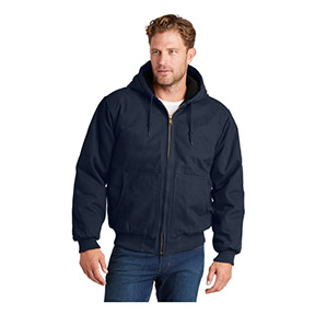 CORNERSTONE WASHED DUCK INSULATED HOODED JACKET- NAVY