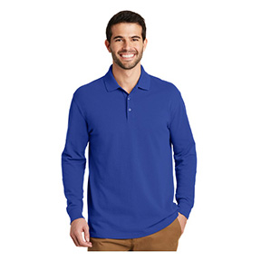 PORT AUTHORITY COTTON LONG SLEEVE POLO- TRUE ROYAL