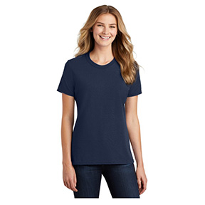 PORT & COMPANY WOMEN'S CORE BLEND TEE- NAVY