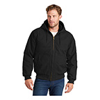 CORNERSTONE WASHED DUCK INSULATED HOODED JACKET- BLACK