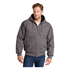 CORNERSTONE WASHED DUCK INSULATED HOODED JACKET- METAL GREY