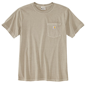 CARHARTT GARMENT DYED POCKET T-SHIRT- GREIGE