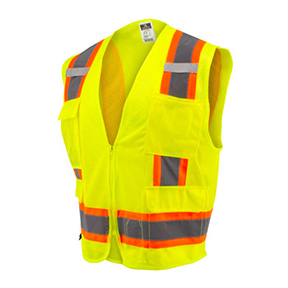 RADIANS TWO TONE SURVEYOR TYPE R CLASS 2 MESH SAFETY VEST- SAFETY GREEN