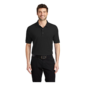 PORT AUTHORITY SILK TOUCH POLO- BLACK