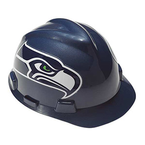NFL V-GARD HARD HAT, SEATTLE SEAHAWKS - SILVER/BLUE