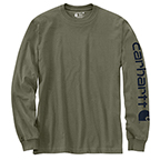 CARHARTT WORKWEAR LONG-SLEEVE GRAPHIC LOGO T-SHIRT - DUSTY OLIVE