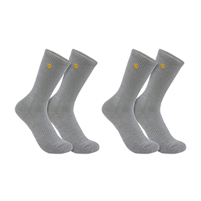 WOMEN'S CARHARTT FORCE MIDWEIGHT CREW SOCK 2-PACK- HEATHER GREY