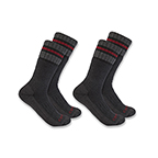 CARHARTT HEAVYWEIGHT SYNTHETIC WOOL BLEND BOOT SOCK 2-PACK- BLACK