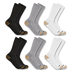 CARHARTT MIDWEIGHT CREW SOCK 6-PACK- ASSORTED