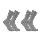 WOMEN'S CARHARTT FORCE MIDWEIGHT CREW SOCK 2-PACK- HEATHER GREY