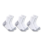 CARHARTT MIDWEIGHT COTTON BLEND QUARTER SOCK 3-PACK- WHITE