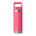 Yeti Rambler 18oz Straw Water Bottle with Straw Cap, Tropical Pink