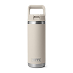 Yeti Rambler 18oz Water Bottle with Color-Matched Straw Cap Cape Taupe