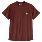 CARHARTT FORCE RELAXED FIT SHORT SLEEVE POCKET T-SHIRT- DARK SEPIA RED