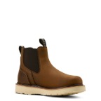 ARIAT MEN'S REBAR CHELSEA WATERPROOF WORK BOOT- DISTRESSED BROWN