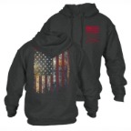 GRUNT STYLE RED BLOOD BLUE COLLAR HOODIE- DARK HEATHER