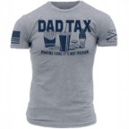 GRUNT STYLE DAD TAX T-SHIRT- NAVY/HEATHER GREY