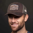 GRUNT STYLE OLD GLORY PATCH MESH HAT- BROWN WASH
