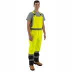 Majestic Class E Hi Vis Yellow Black Bottom Waterpoof Bib Overalls