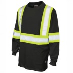 Tough Duck Cotton Jersey Long-Sleeve Safety T-Shirt-Black