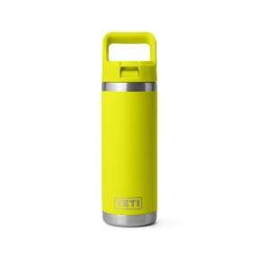 Yeti Rambler 18 Oz Water Bottle with Straw Cap Firefly Yellow