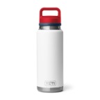Yeti Rambler 36 Oz Water Bottle with Chug Cap White/Navy/Rescue Red