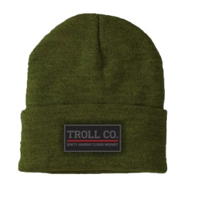 Troll Co. Premium Logo Patch Knit Beanie-Green