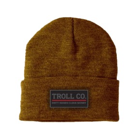 Troll Co. Premium Logo Patch Knit Beanie-Saddle