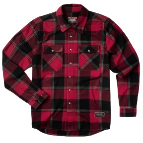 Troll Co. Men's Gridlock Button-Down Flannel Work Shirt-Flame