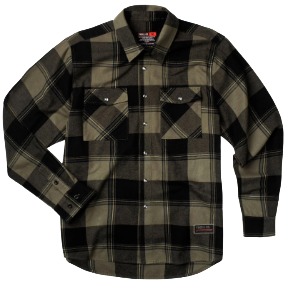 Troll Co. Men's Gridlock Button-Down Long Sleeve Flannel Shirt-Grit