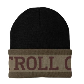 Troll Co. Black Chipmunk Trademark Cuffed Beanie
