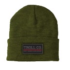 Troll Co. Premium Logo Patch Knit Beanie-Green