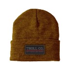 Troll Co. Premium Logo Patch Knit Beanie-Saddle