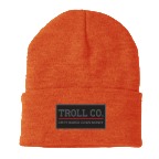 Troll Co. Premium "Dirty Hands, Clean Money" Patch Knit Beanie Safety Orange
