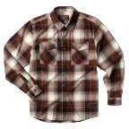 Men's Troll Co. Clothing Grit Flannel Long Sleeve Button Up Shirt-Brown